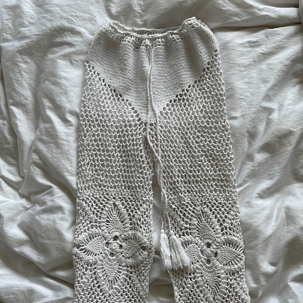 Andi Bagus - Crochet White Pants - Wide Leg - Picture 2 of 8